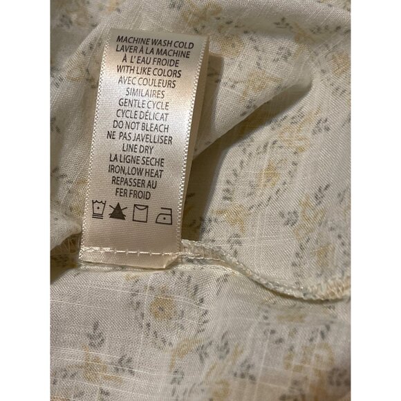 Max Studio London 1X Floral Yellow & White Boho Blouse With Puff Sleeves New - Picture 10 of 12